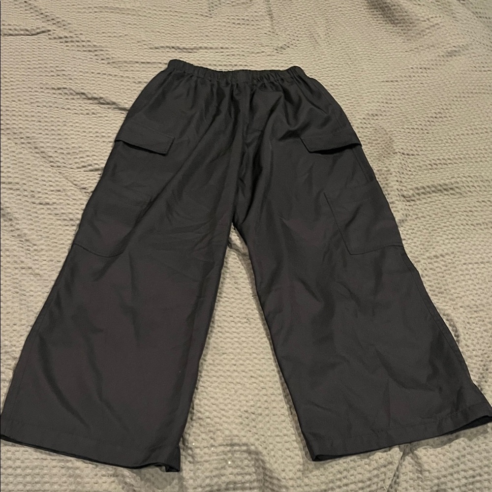 Reformation Black Wide-Leg Cargo Pants